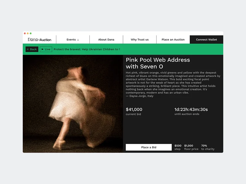 Dana Auction — Marketplace for NFT art auctions