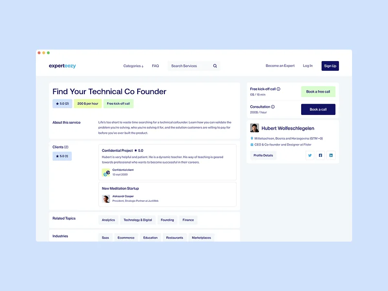 Experteezy — Marketplace for booking consultations with experts