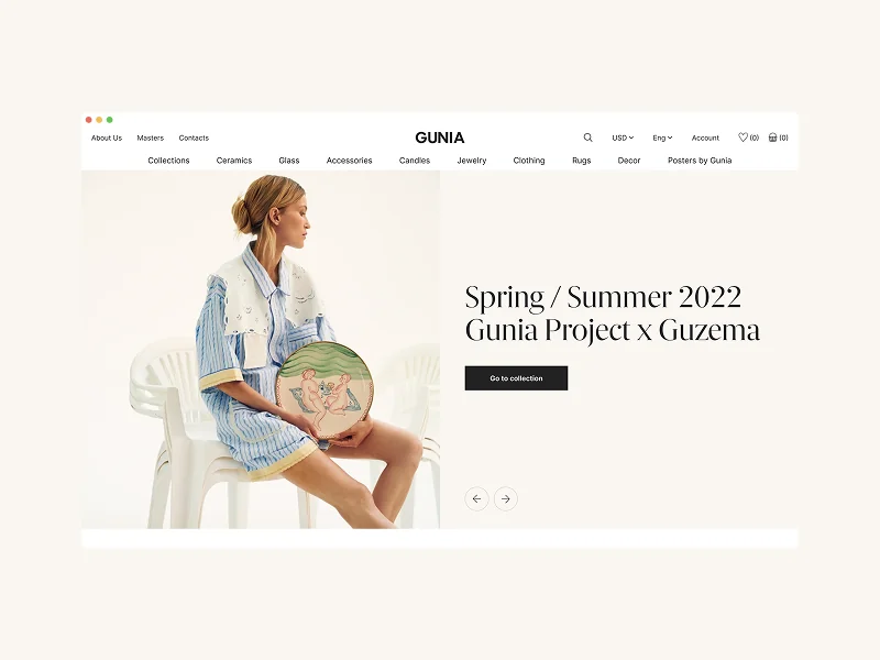 Gunia — E-commerce for handcrafted Ukrainian designer goods