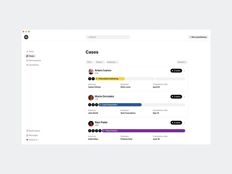 Manifest — Web platform for managing US visa process