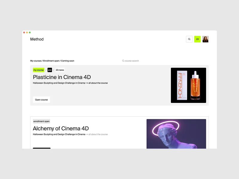 Method — EdTech platform for learning 3D skills