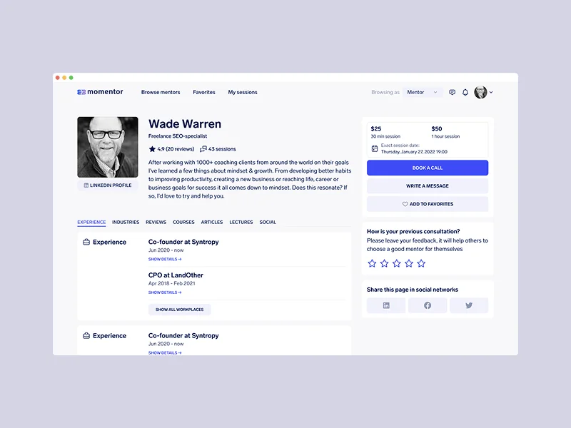 Momentor — Marketplace for finding experts